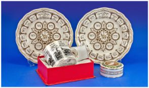 Collection Of Spode  Comprising round trinket box to celebrate the 80th birthday of the Queen