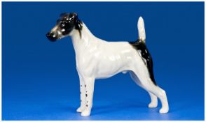 Beswick Dog Figure Smooth Haired Terrier `Endon Black Rod`. Model no 964, black and white patches,