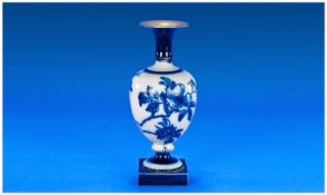 Royal Doulton 19th Century Blue & White Floral Vase, Circa 1880`s. Flared Rim. 8.25`` in height.