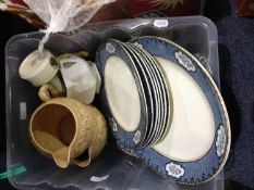 Box of Misc, comprising plates, jugs, bowls, Losol ware, plates, etc.