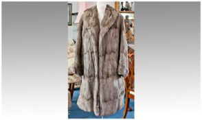 Ladies Grey Squirrel Full Length Coat, some wear to lining & collar.