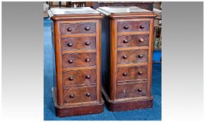 Pair of Victorian Mahogany Pedestals, originally the end sections of a desk or dressing table, each