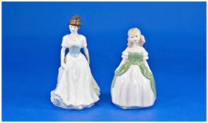 Two Royal Doulton Figures, `Penny` HN 2338, Introduced 1967, pale olive green overdress with pale