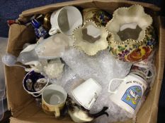 Box of Misc, including Royal Commemorative cups, including one from 1887 and various 20th century