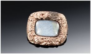 19thC Mourning Brooch, With Glazed Front.
