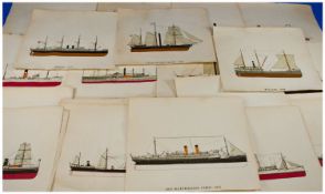 Collection of 26 Vintage Ship Prints