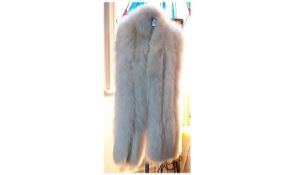 White Arctic Fox Long Stole, three luxurious strips of fur, shaped to give a slight shawl back by