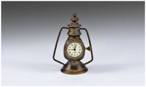 Omega Style Carriage Clock in The Form Of A Lantern.