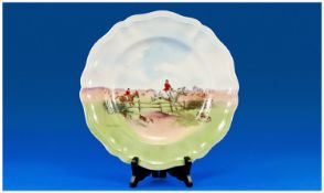 Royal Doulton Series Ware `Hunting-Simpson` Rack Plate, `Posts and  Rails` hunting scene, D6326,