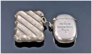 Two Silver Vesta Cases, Both Fully Hallmarked, Early 20thC.