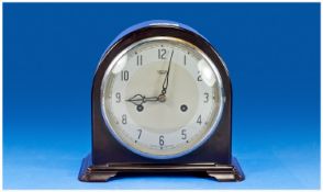 Smiths Enfield Mantle Clock, Brown Bakelite Case With Striking Movement.