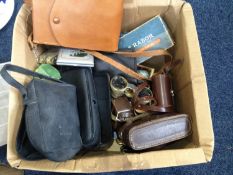 Box Containing A Collection Of Cameras, including Olympus Trip 35, Ilford Sportsman plus a