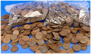 Large Quantity Of Half Pennies. Approx 7½ Kilo In Weight