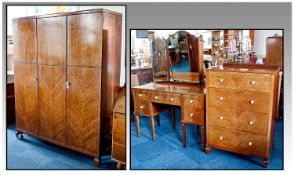 Early 20th Century Mahogany Veneered Four Piece Bedroom Suite, circa 1915, comprising triple