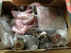 Miscellaneous Box Containing various ceramics & collectables including Radnor bird figures.