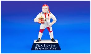 Carltonware Figural Advertising Feature Of The 1930`s `Pick Flowers, Brewmaster` Circa 1930`s.