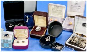 Collection Of Jewellery, Mostly Silver Comprising Rings, Earrings, Bracelets etc.