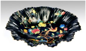 Carlton Ware W&R `Wiltshaw & Robinson` Wavy Edged Bowl, Circa 1920`s. `Birds On A Bench` pattern.