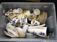 Box Containing Assorted Part Tea Sets, including Royal Albert, Crown Devon Fieldings, retro pottery