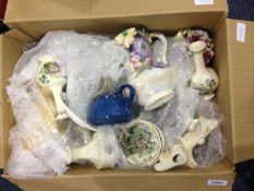 Good Box of Misc, including Maling, Masons ware and various vases.