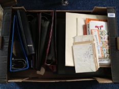Banana box full of empty cover albums, stock books, FDC`s etc.