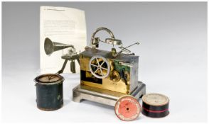 Lioret Phonograph or Talking Machine  c1895.Rare French Phonograph For Celluloid Cylinders.