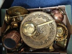 Large Box of Various Copper and Brassware, mainly 20th century
