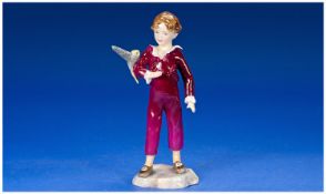 Royal Worcester Figure, boy with `Parakeet`, modelled by F G Doughty. Issued 1935-83. Height 6.5