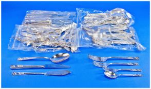 Viners Large Set of Silver Plated Flatware, contemporary, comprising knives, forks, soup spoons,