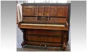 Chappel & Co 19th Century Upright Piano, Burr Walnut Case With Inlaid Front. Serial No.35720. c.