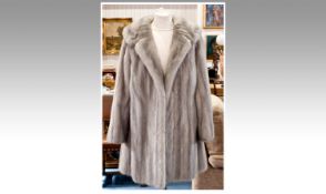 Gray Mink Coat, Together with a Matching Mink Hat.