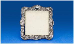 Edwardian Silver Ornate Photo Frame with velvet back and stand. Hallmark Birmingham 1903, 6.5