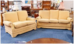 Traditional Two Piece Suite, comprising a three seater and a two seater settee, upholstered in a