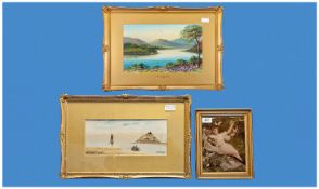 Two Framed Watercolours. F Welldon Titled `A Peep At Loch Katrine`` 10½ x 14½ Inches. & H Murray