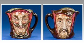 Royal Doulton Character Jug, two faces of Mephistopheles with verse. Backstamp 2A. Issued 1937-