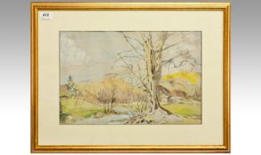 Phyllis Irene Hibbert (b1903). St Annes Artist. `Early Spring, Ambleside` from label verso with