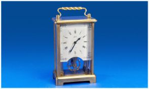 Schatz & Sohne Brass Carriage Clock 8 day open escapement. 6`` in height. Good working order.