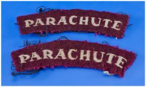 WW2 British Parachute Shoulder Titles. (Pair)