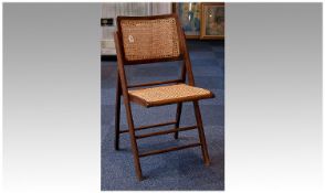 Early 20th Century Canework Folding Chair, beech frame.