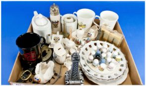 Collection of Assorted Blackpool Commemorative Ceramics, including crested ware, souvenier thimbles,