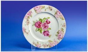 Rosenthal Pink Floral Charger. Marks to base. 14`` in diameter.