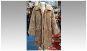 Ladies Musquash Three Quarter Length Coat, fully lined. Size 14-16