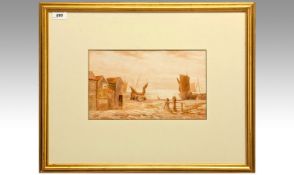 Charles Pyne (Exh. 1880). Watercolour, inscribed verso, ``The Beach at Hastings by Charles Pyne of