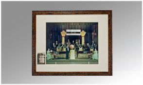 A Large Glass Framed photo of the 1930`s Joe Hill Orchestra and `Swing Sisters` singers at Blackpool