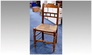 Early 19th Century Ash and Alder Side Chair, of regional design, with spindle gallery to back,