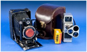 Bell & Howell 8mm. no. R10263 with An Autoset Turret, in Makers Fitted Leather Case Together With An