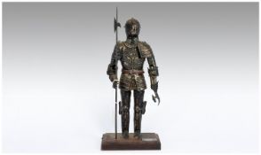 Miniature Suit of Arms, Designed By Jayland, Raised On A Wooden Base. Height 14 Inches