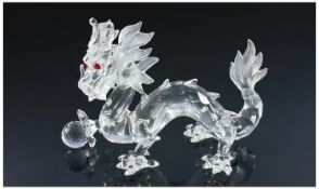 Swarovski Annual Limited Edition 1997 Collectors Society Crystal Figure `Dragon` Red eyes.