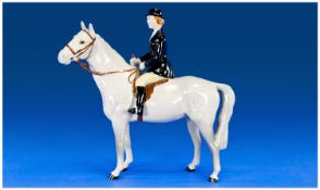 Beswick Horse & Rider Figure `Huntswoman` model number 1730. `Grey Horse` Issued 1960-95. 8.25``