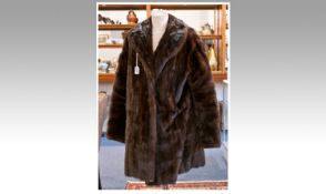 Ladies Quarter Length Mink Coat, fully lined. Label inside reads ` Fuhrman`s, Beverley Hills`.